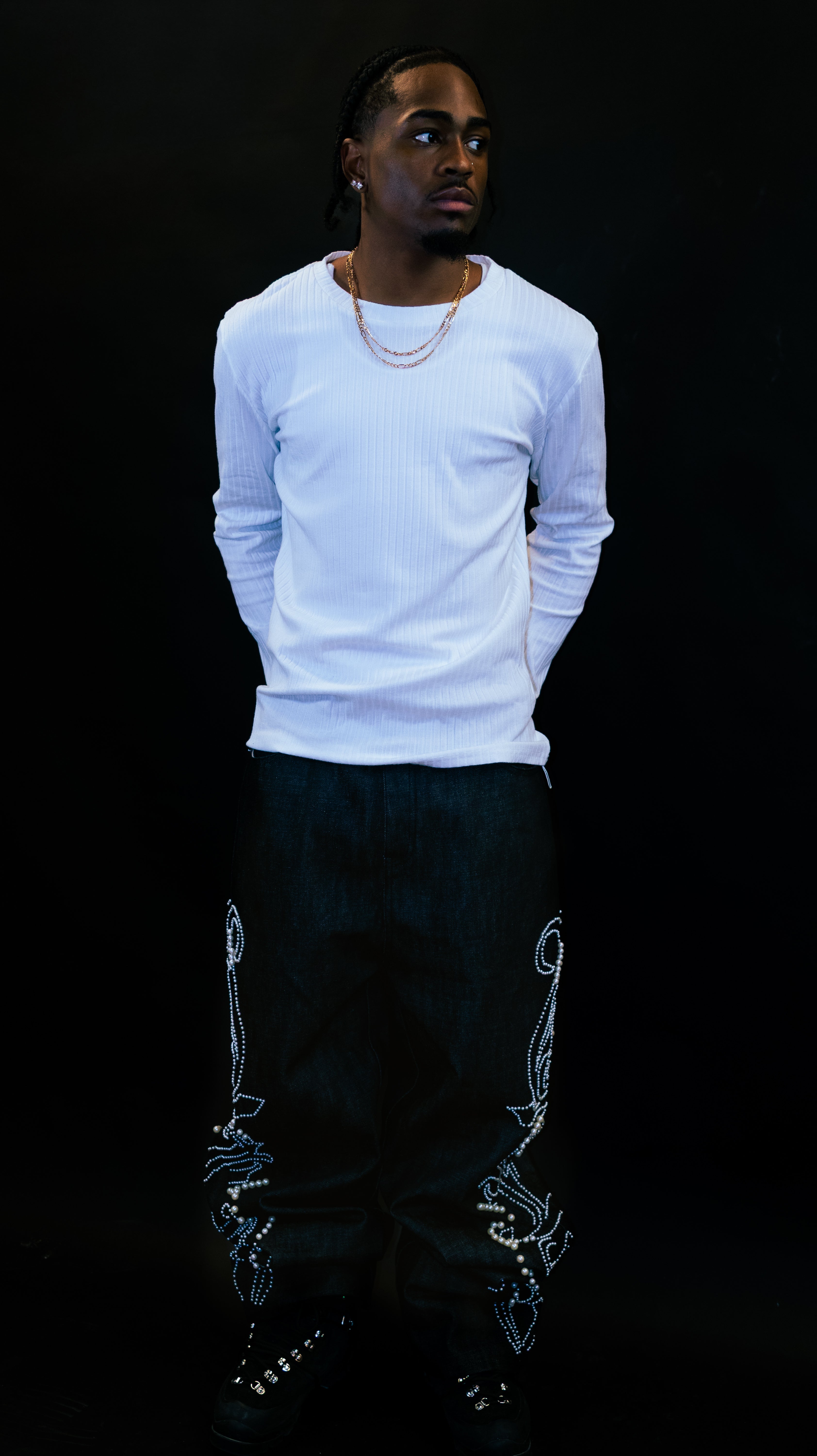 PEARL RAW DENIM [BLACK]