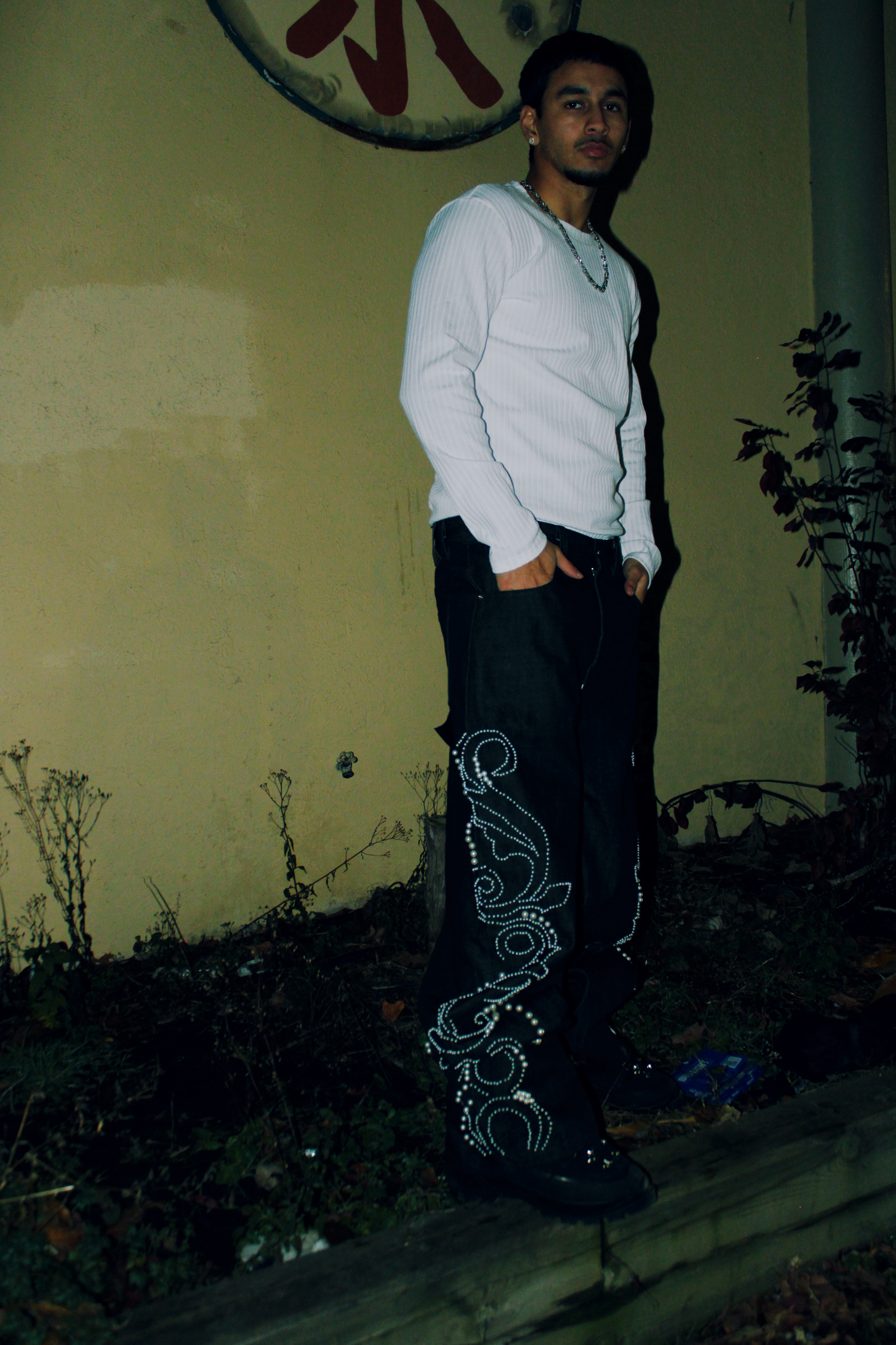 PEARL RAW DENIM [BLACK]