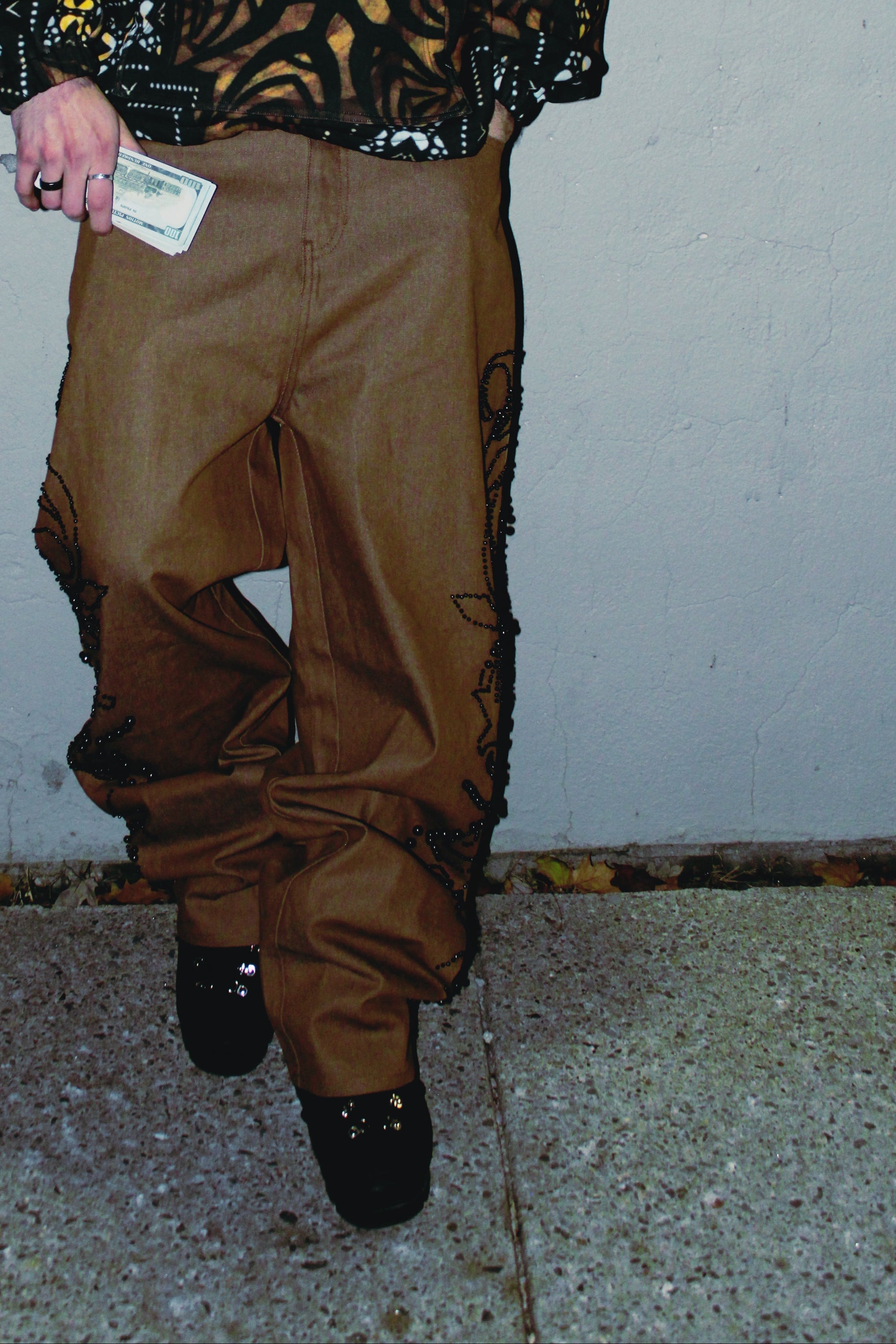 PEARL RAW DENIM [BROWN]